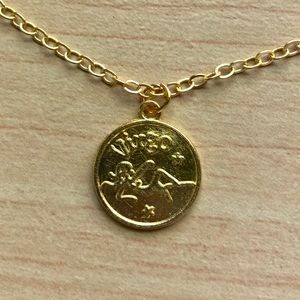 NWT Handmade Virgo Zodiac Gold Coin Necklace
